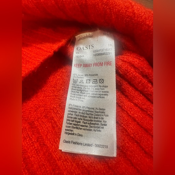 Oasis Bright Orange V-Neck Sweater - Picture 4 of 7